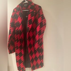 Red and black trench !!